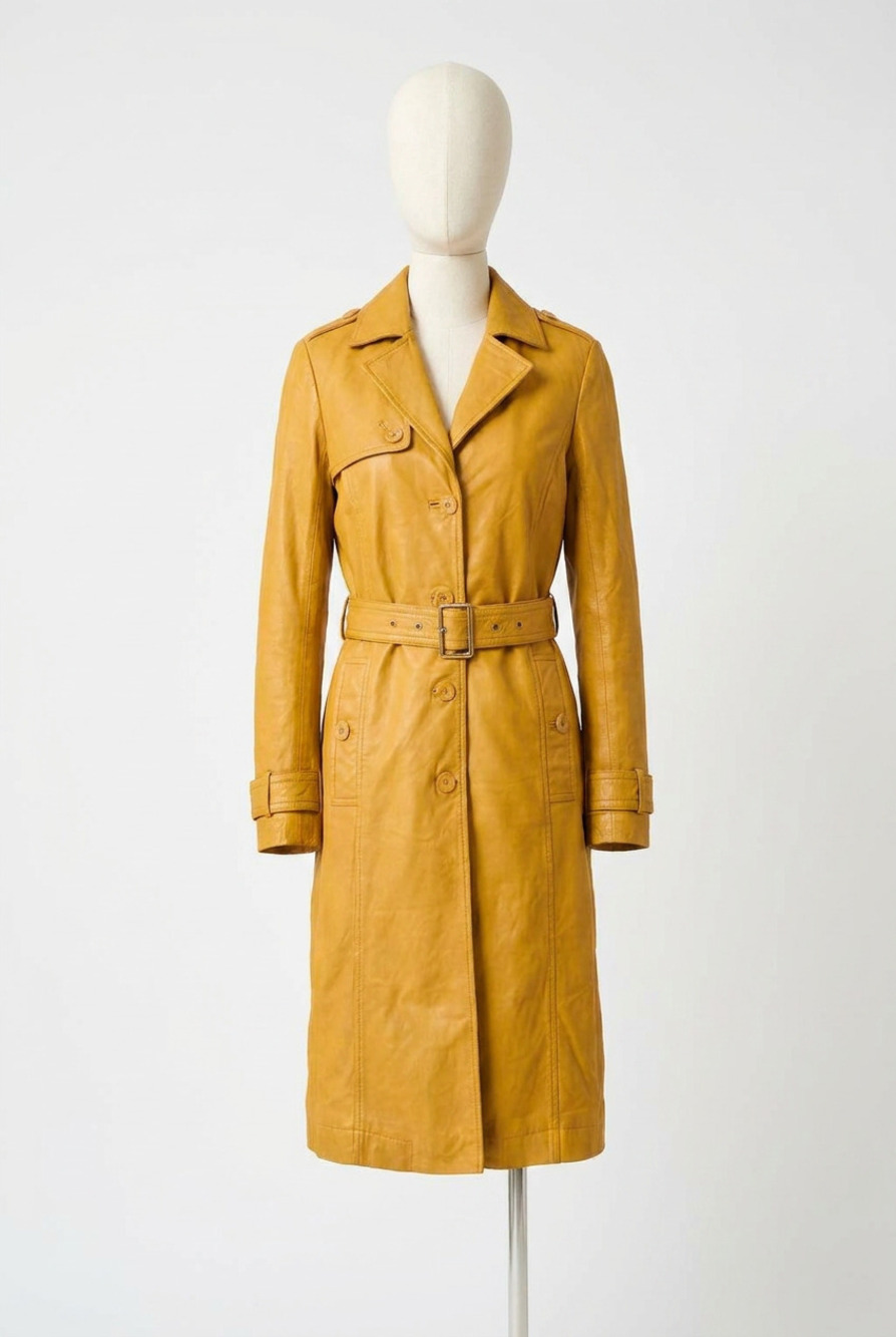 NEW MAURITIUS leah trench coat in yellow